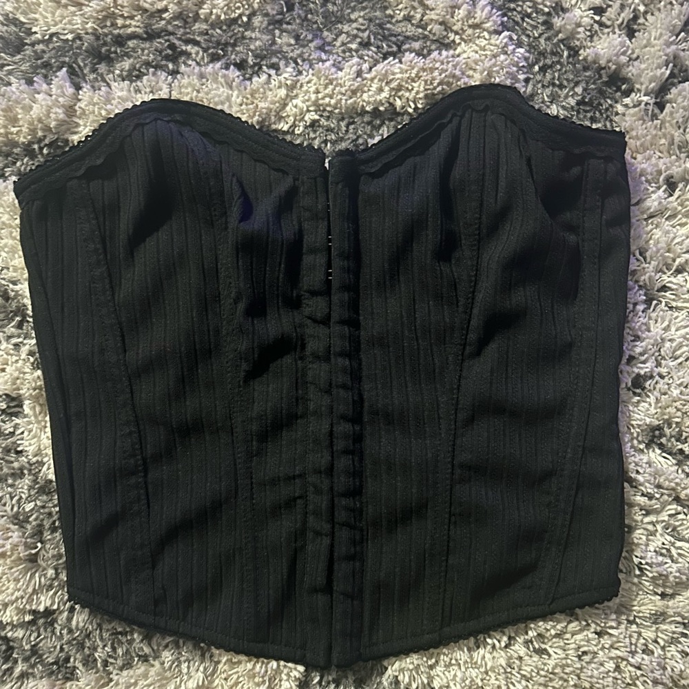 Black Strapless Corset Top
